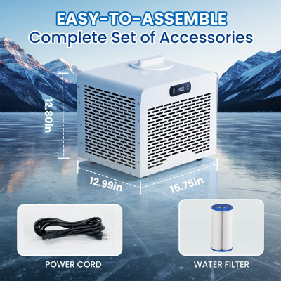 0.8 HP Cold Plunge Water Chiller with Foldable Cold Plunge Tub