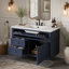 Meuble-lavabo mural 36 po, armoire de rangement flottante avec 2 tiroirs, 1 tiroir basculant, lavabo simple en céramique 3 trous, armoire moderne-2055328744