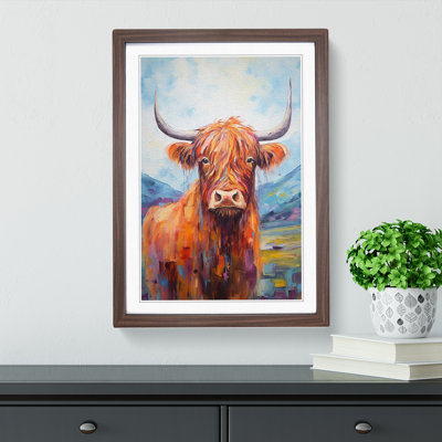 Highland Cow Impressionism - Framed Print