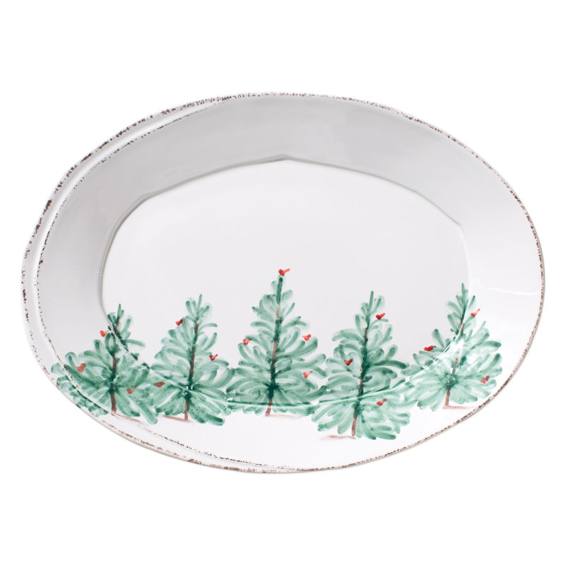 Lastra Holiday Stoneware Platter, 13.5" L x 10" W