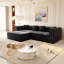Canapé-lit 90,6 po 90,6 po en velours pliable avec repose-pieds amovible-1643940532