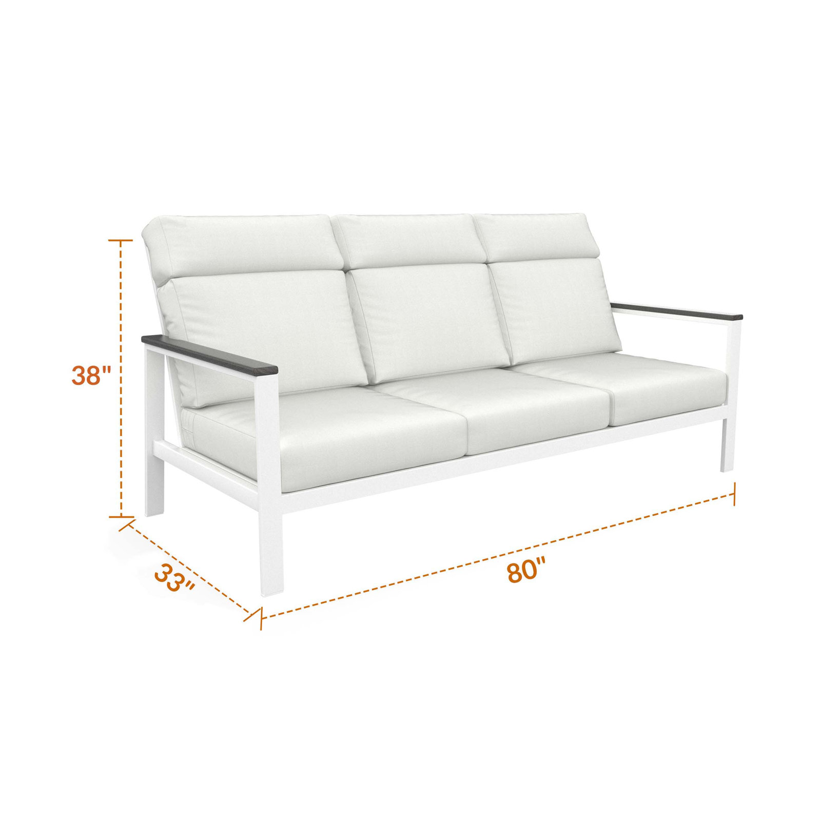 Townsend 80" Sunbrella® Patio Sofa, Solid Color, Canvas White