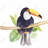 Exotic Toucan Botanical Canvas | Framed Wall Art Decor