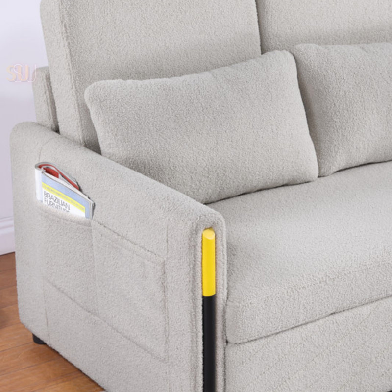 Causeuse-lit en velours de 55,5 po Perseo
