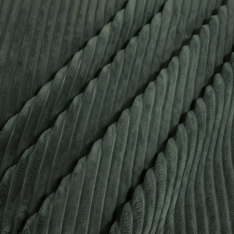 Corduroy Upholstery Full Compressed Ottoman, Dark Green