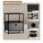 Sorbus 1 Drawer and Shelves Nightstand with Steel Frame, Wood Top & Fabric Bins - Black-369087352