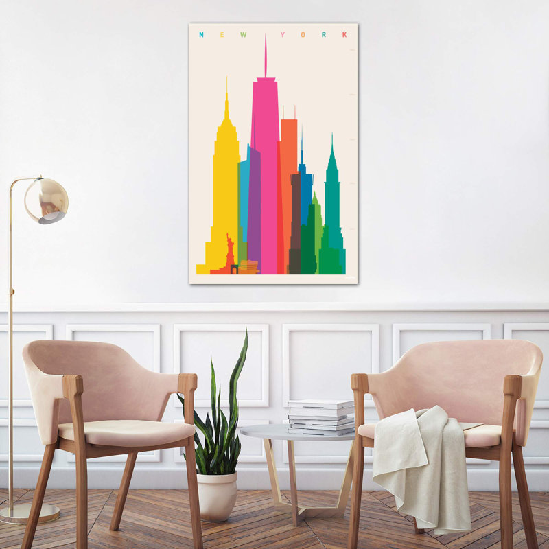 New York City 1 Piece Painting on Canvas, 20.32 cm H x 30.48 cm W