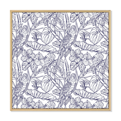 Perroquets tropicaux - peinture sur toile