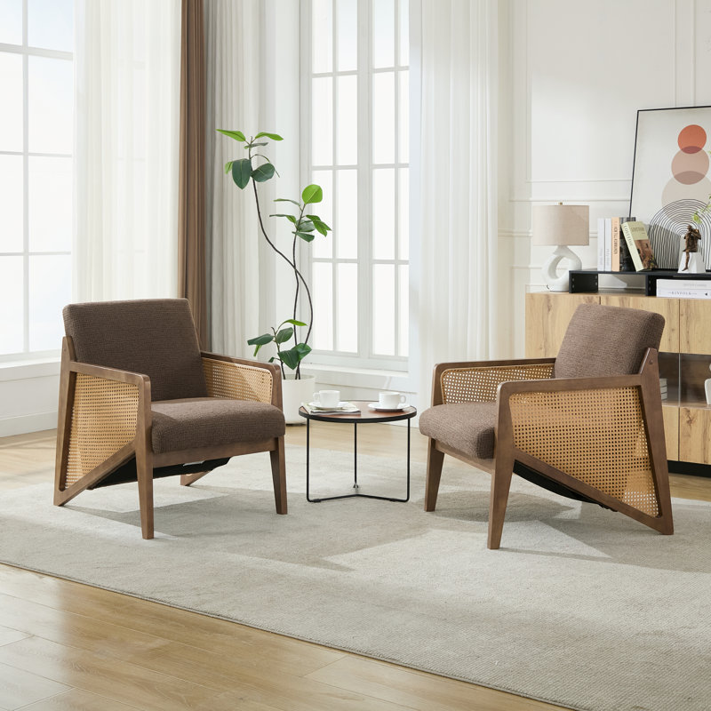 Karoll Chisara Upholstered Armchair, Brown, 2