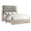 Grand lit moderne en bois d'hévéa de couleur crème avec tête de lit gris-1675472122-1675472123