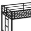 Lit mezzanine en métal avec tablette de rangement, lit mezzanine avec échelle facile à monter et garde-corps pour enfants