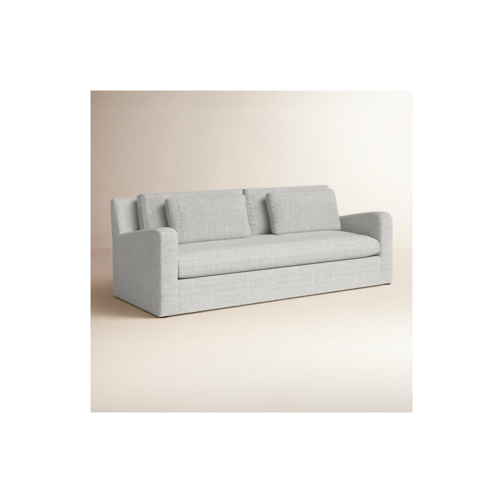 Nessa 93" Slipcovered Sofa, Frost Gray Linen Blend