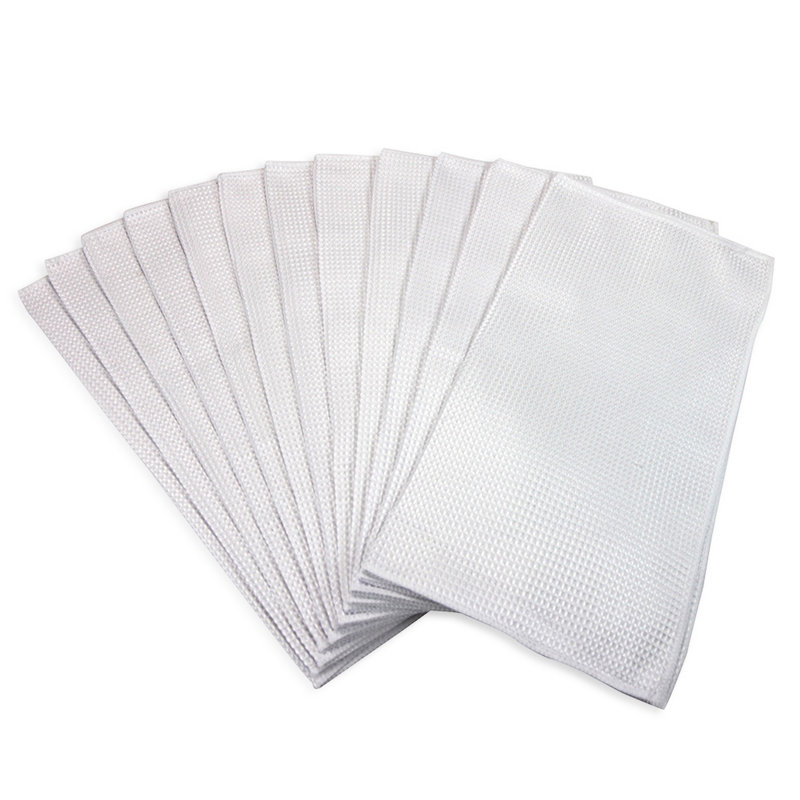 Smart Choice Microfiber Waffle Cleaning Cloths (Pack of 12), White