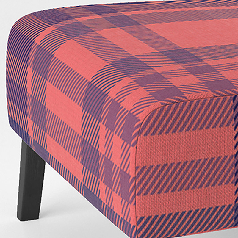 Fauteuil de chambre bleu à carreaux - Tartan