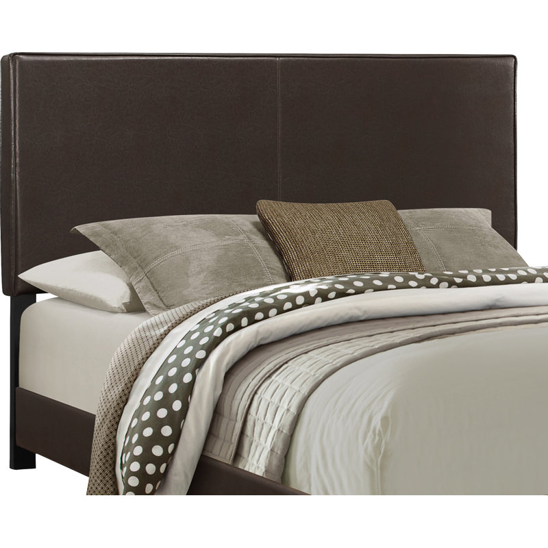 Engelhard Bed, Queen Size, Platform, Bedroom, Frame, Upholstered, Pu Leather Look, Transitional, Dark Brown