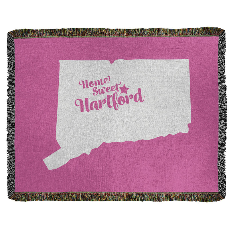 Jeté en coton tissé hartford connecticut, l 37 po x L 52 po, Rose