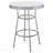 Glossy White And Chrome Round Bar Table