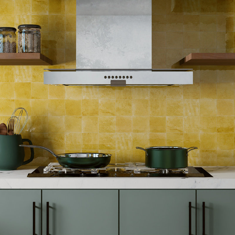 Menorca 4 In. X 4 In. Ceramic Wall Tile, Yellow