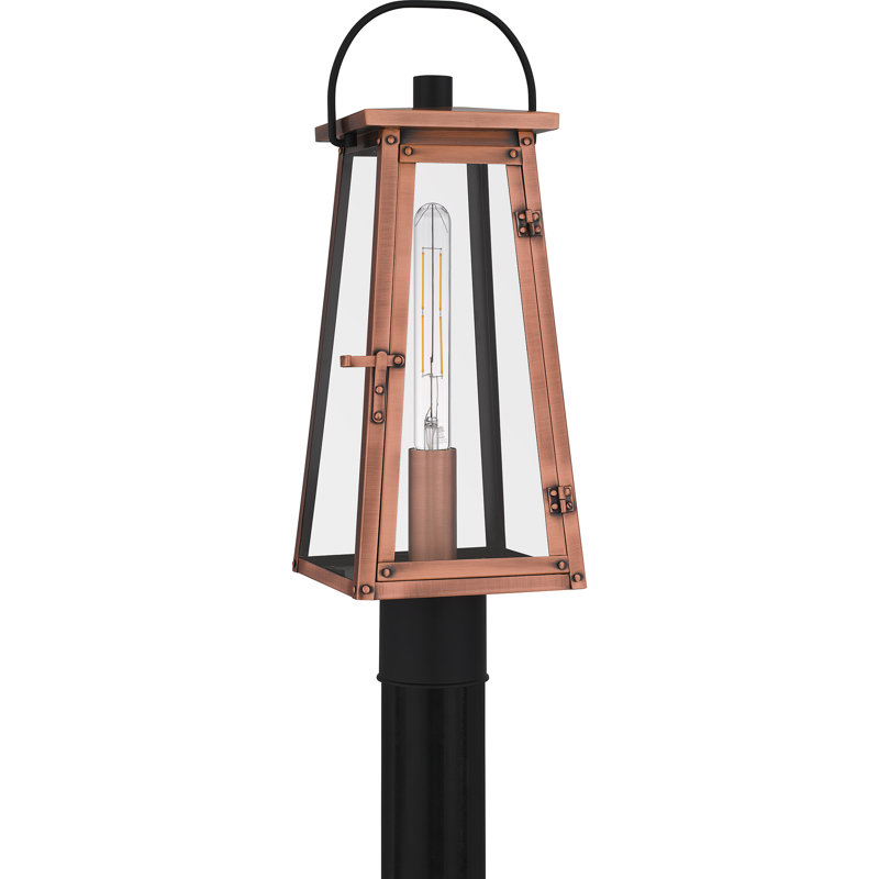 Seng 1-Light Aged Copper Outdoor Post Lantern