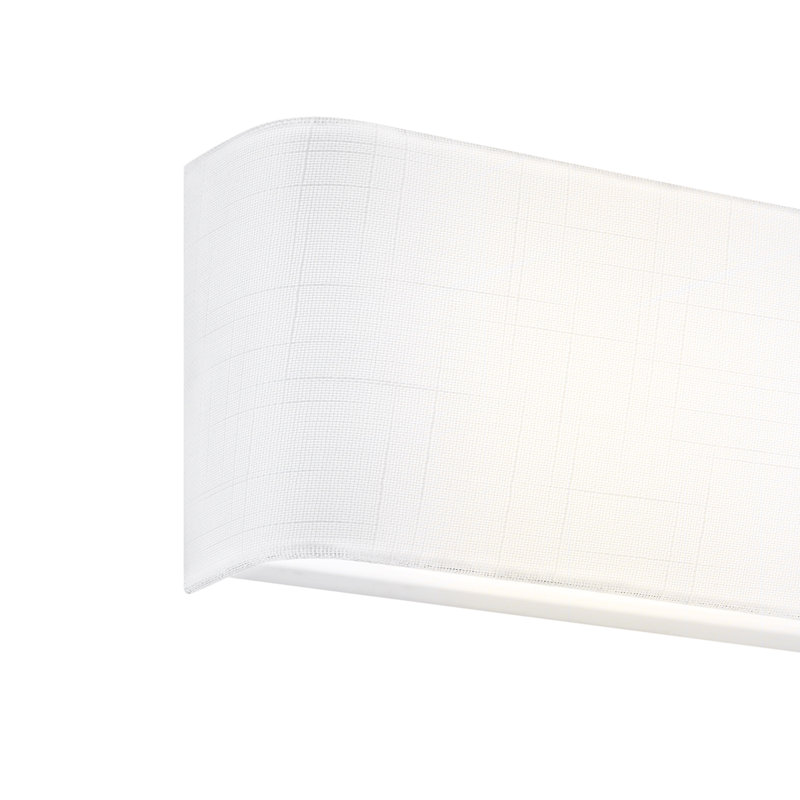 Textile - Marco LED ADA Rectangle Fabric Wall Sconce - White Linen, White Linen