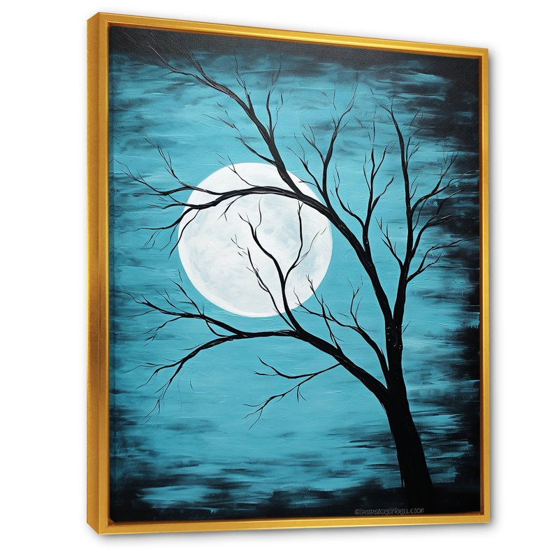 Blue Moon Tranquility I, Cadre flottant doré, H 20 po x l 12 po x P 1 po