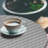 Ebern Designs Geometric Fitted Round Tablecloth Off White Pale Grey-194542894