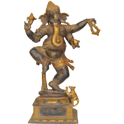 24" Large Size Dancing Ganesha In Brass | Handmade | Made In India 