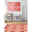 Tapis rouge foncé / brun en laine noué à la main 6 pi 7 po x 9 pi 7 po Rabekah