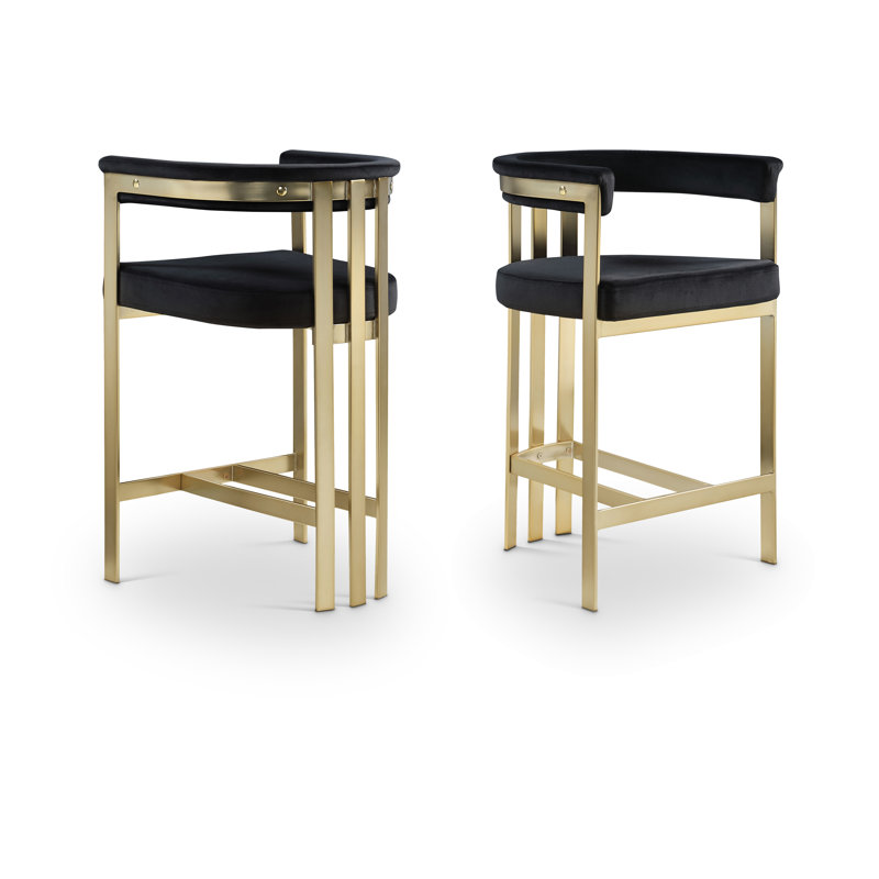 Tabouret de comptoir 26,4 po Marcello, Velours noir
