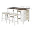 Ensemble de table de bar en bois à hauteur de comptoir classique avec 2 tabourets et 2 chaises-1026066833-1026066835
