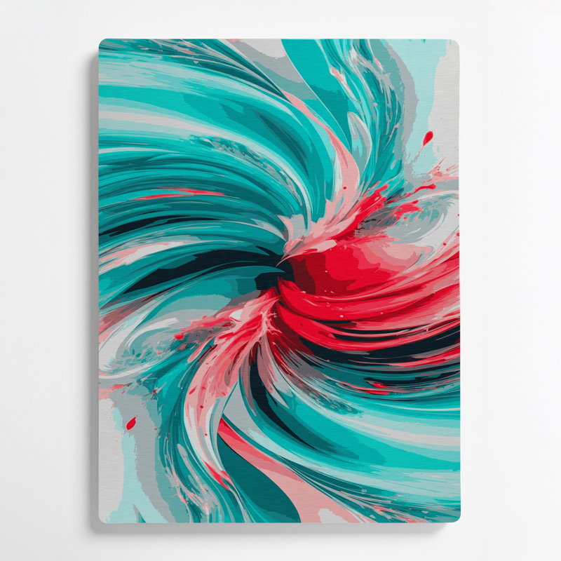 Digital Abstraction 76 Blue Metal Wall Art, 14" H x 11" W
