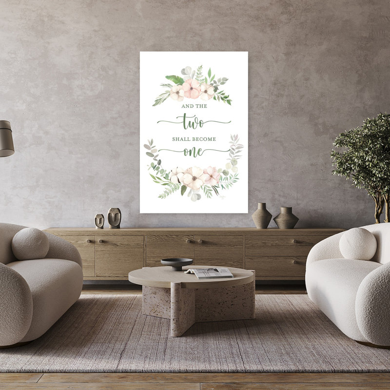 «And The Two Shall Bec One One», art floral printanier contemporain, H 48 po x l 32 po