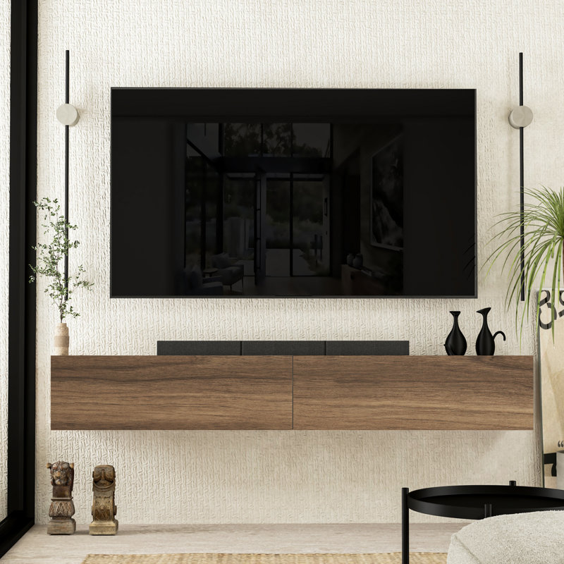 Meuble télé modulaire flottant, Noyer