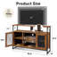 Laly TV Stand for TVs up to 55 inch with Open Shelves, 50.4"W Industrial Entertainment Centre with Storage Cabinets and Adjustable Shelves, Modern Media Console with Metal Frame for Living Room, Bedroom-234172506