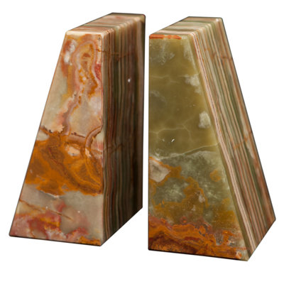 Traditional Stone Concrete Agate Non-Skid Bookends Bookend