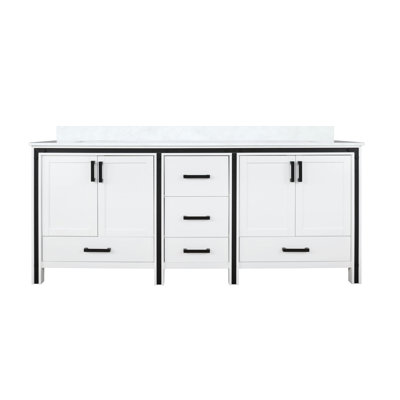 Ziva 72 in W x 22 in D Double Bath Vanity and White Top
