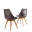 Gerton Pair of Grey Tulip Padded Dining Chairs