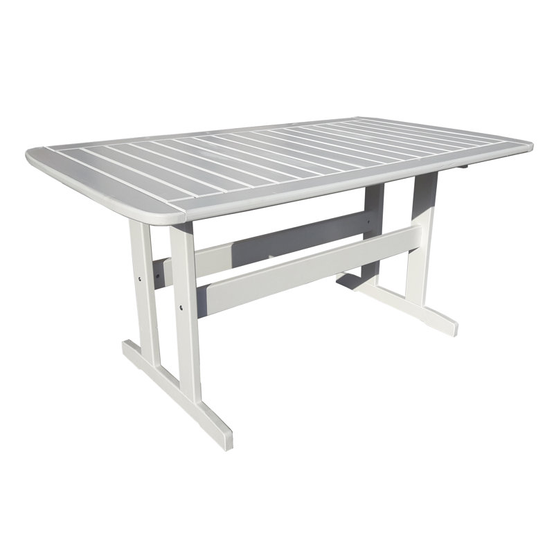 Heckson Rectangular Pine Outdoor Dining Table , 223.52cm cm W 381cm cm D, White