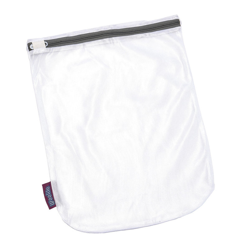 White Polyester Mesh Laundry Wash Bags, 2-Pack