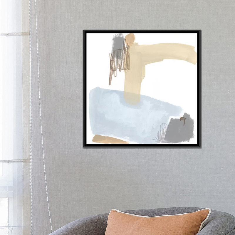 «Overture VII», reproduction sur toile, H 18 po x l 18 po x P 1,5 po, Toile avec cadre noir, Pas de tapis