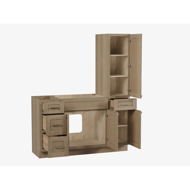 Meuble-lavabo simple 57 po Disar, Chêne naturel