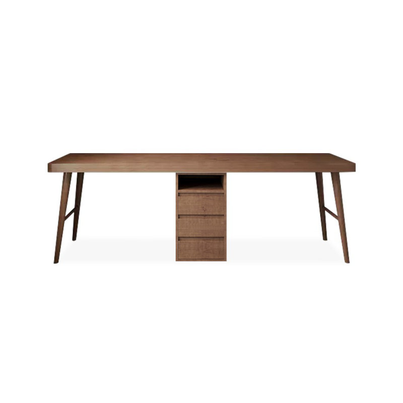 Bureaux rectangulaires en bois massif brun clair, H 29,53 po x l 94,49 po x P 31,5 po