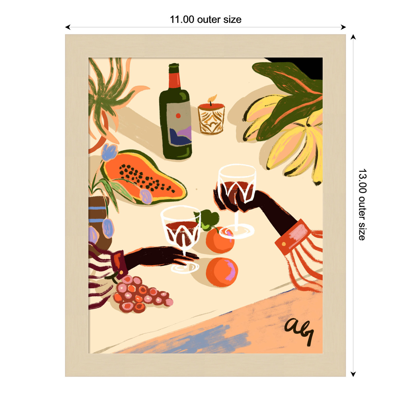 Pritchard "Cheers to You (Wine)" Print, Brown, 13" H x 11" W