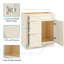 34,5 po H Armoire de rangement en contreplaqué blanc antique - construction et résistance de base polyvalente