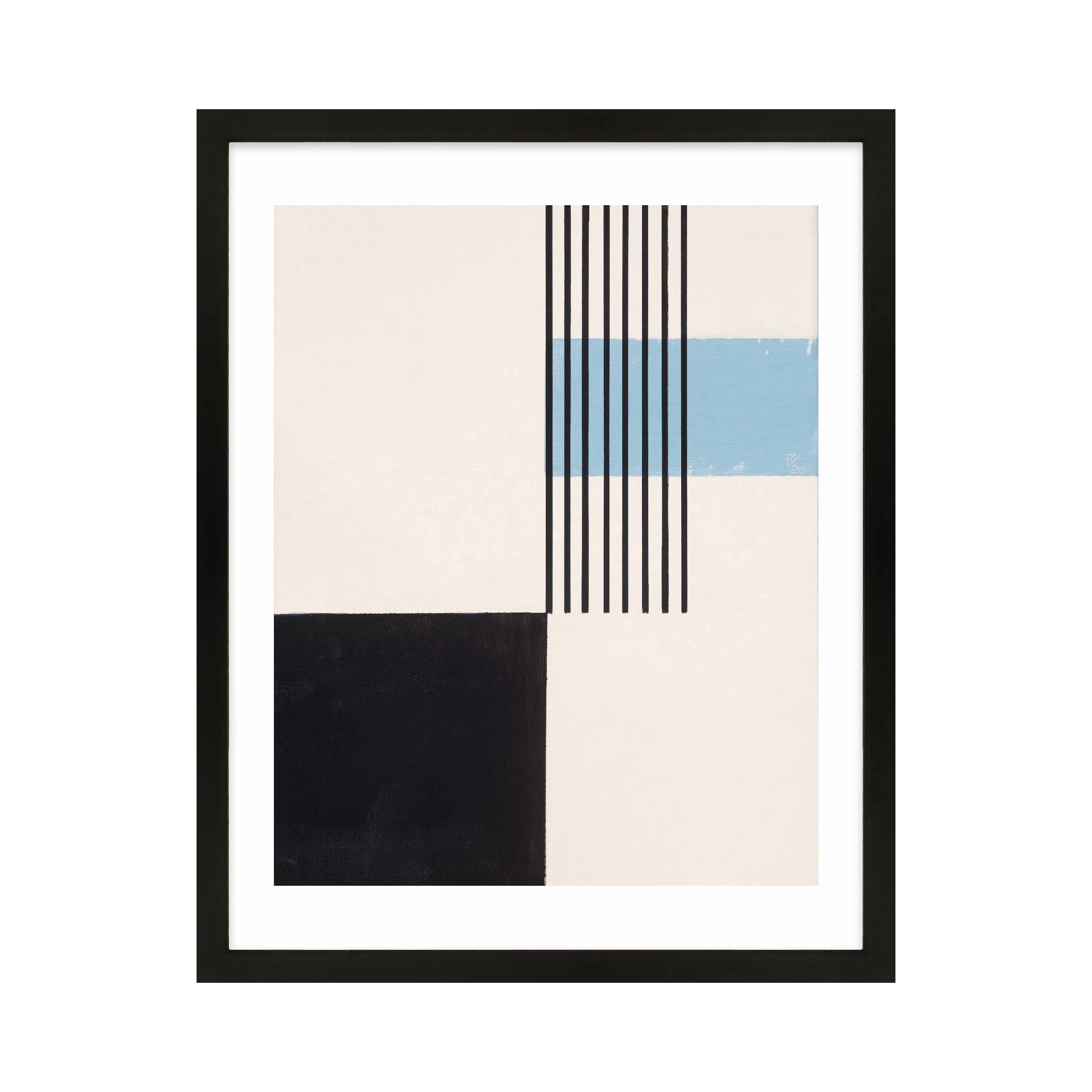 Black And Blue 2 by Robert Kamnatnik, 25" H x 20" W x 1.25" D, Black