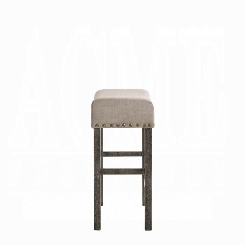 Tabouret de comptoir rembourré 26 po Aadhith, Gris patiné