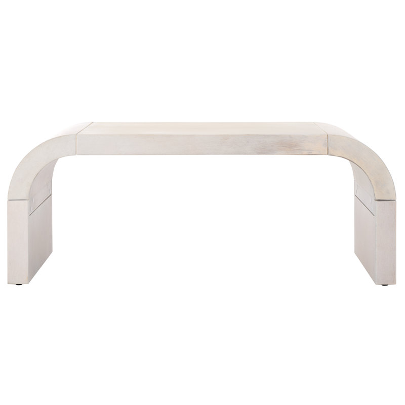 Melanija Curved Coffee Table, White Wash