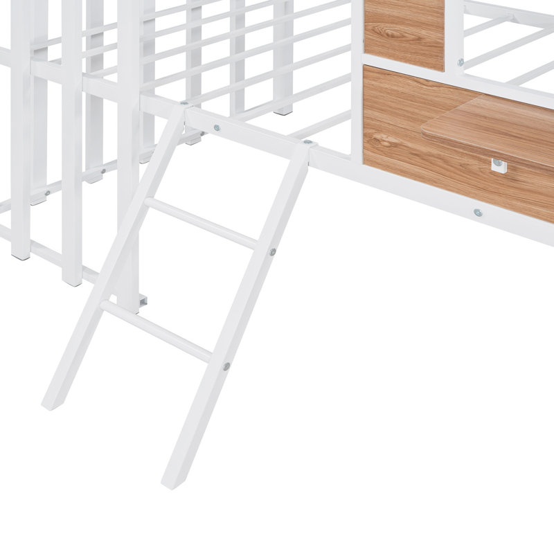 Lit plateforme en métal Liang, Blanc