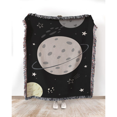 Planet on Space 100% Cotton Throw