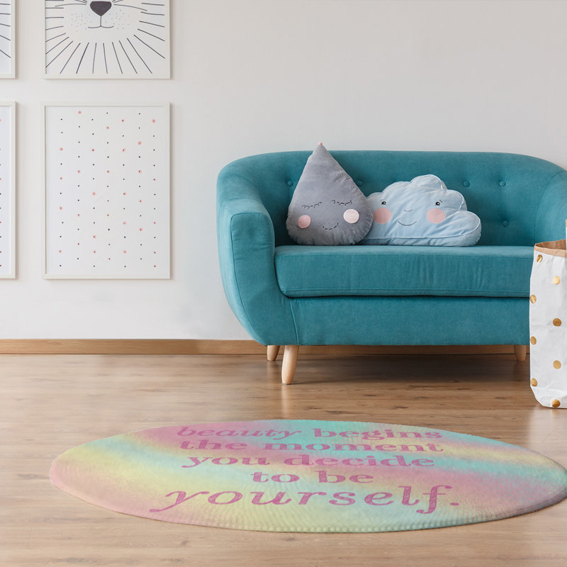 Tapis en chenille poly, Rond 5 pi